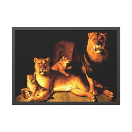 A Pride Of Lions by Jean Baptiste Huet Framed Poster