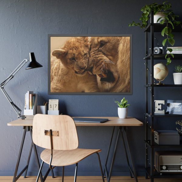 93854-62.jpg Lion Family Framed Poster