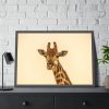 93854-623.jpg A Close up Geoffrey The Giraffe Framed Poster