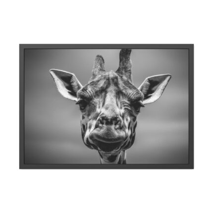 Giraffe in Monotone Framed Poster