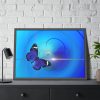Purple Butterfly Abstract Art Framed Poster