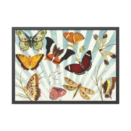 Butterfly Vintage Collage Sky Framed Poster