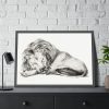 93854-67.jpg Lying Lion by Jean Bernard Framed Poster