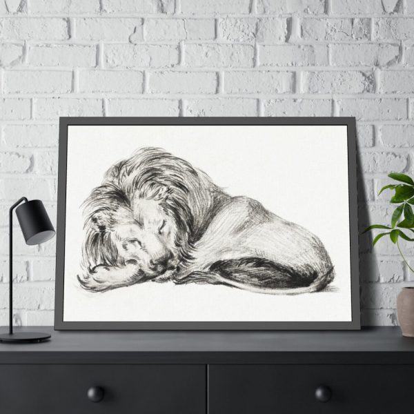 93854-67.jpg Lying Lion by Jean Bernard Framed Poster