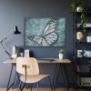 93854-670.jpg Butterfly Calligraphy Blue Framed Poster