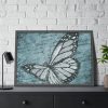 93854-671.jpg Butterfly Calligraphy Blue Framed Poster
