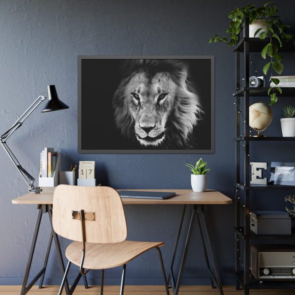 Barbary Lion Face Closeup Framed Poster