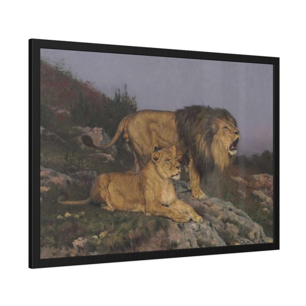 The Lion’s Domain by Geza Vastagh Framed Poster
