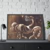 93855-107.jpg Debris of an Automobile Giving Birth to a Blind Horse Biting a Telephone Framed Poster