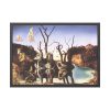 Swans Reflecting Elephants by Salvador Dali Framed Poster
