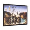 Swans Reflecting Elephants by Salvador Dali Framed Poster