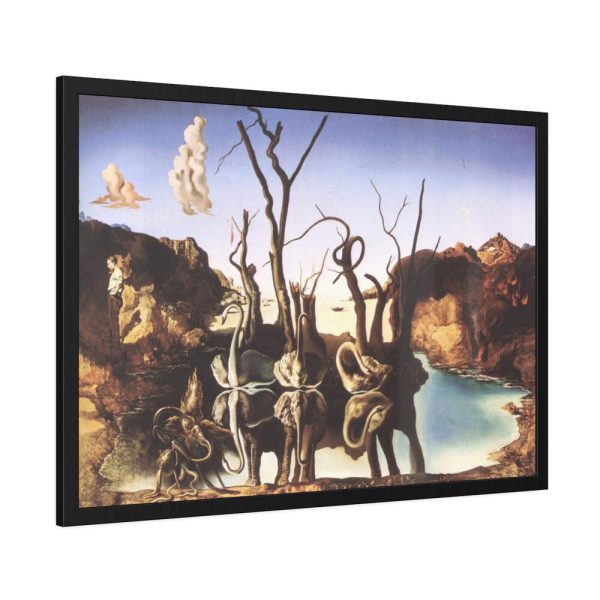 Swans Reflecting Elephants by Salvador Dali Framed Poster