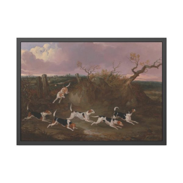 93855-124.jpg Beagles in Full Cry Framed Poster