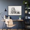Vintage Lion Illustration by Albert Edelfelt Framed Poster