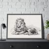 Vintage Lion Illustration by Albert Edelfelt Framed Poster