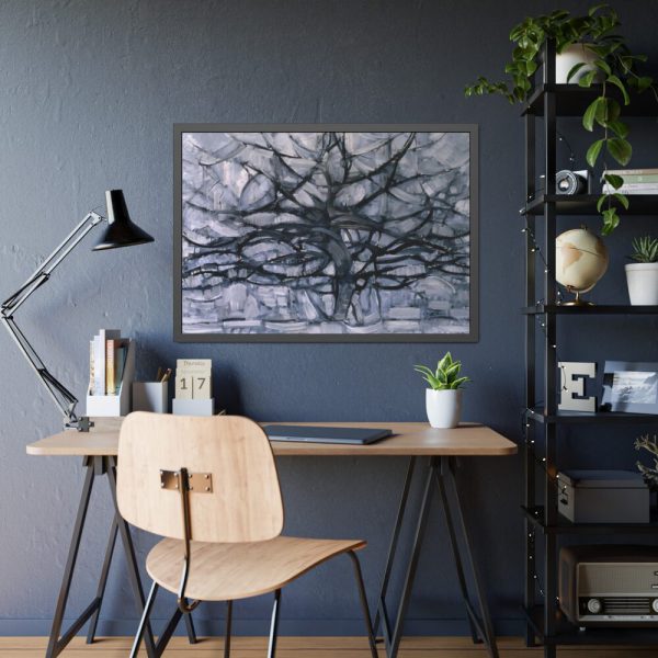 Piet Mondrian's Gray Tree Framed Poster