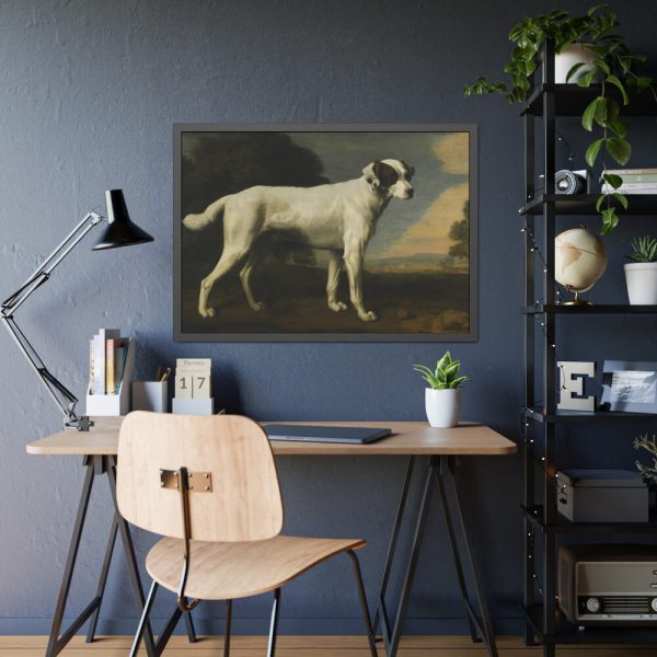 White Dog Painting By George Stubbs Framed Poster