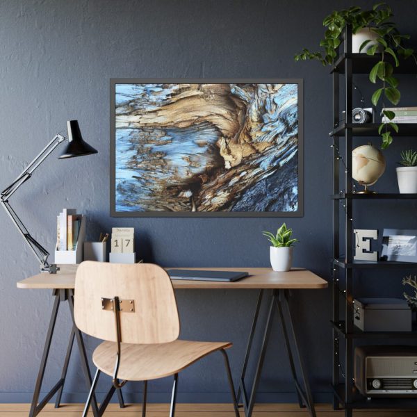 93855-242.jpg Abstract Texture in Light Brown and Blue Framed Poster