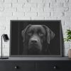 93855-319.jpg Black Dog Face Close Up Framed Poster