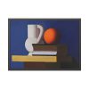 Arrangement with White Jug, Orange and Book by Vilhelm Lundstrøm Framed Poster
