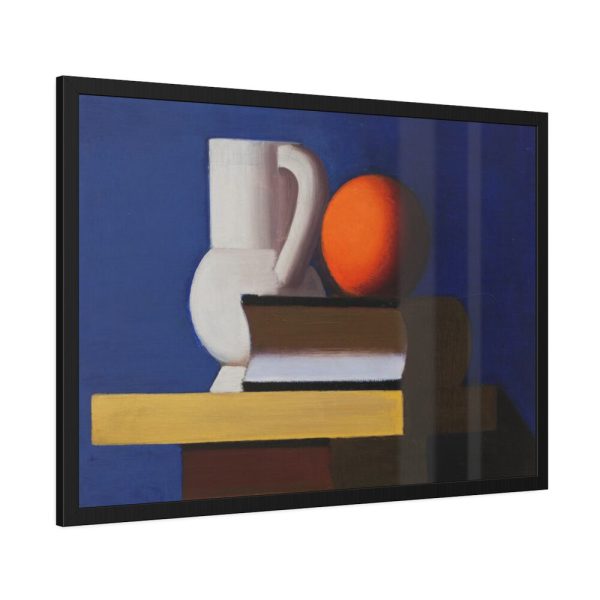 Arrangement with White Jug, Orange and Book by Vilhelm Lundstrøm Framed Poster