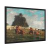 Boy and Girl in a Field with Sheep by Winslow Homer Framed Poster