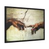 93855-453.jpg Part of The Creation of Adam Hands by Michelangelo Buonarroti Framed Poster