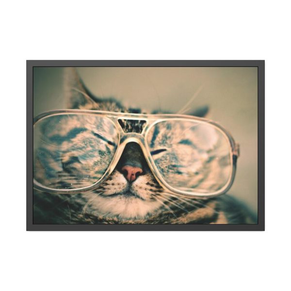 93855-460.jpg Cat Wearing Eyeglasses Framed Poster