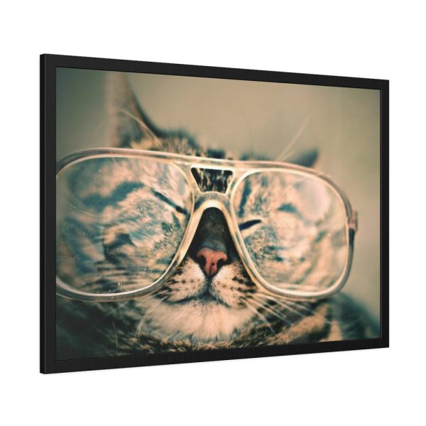 93855-461.jpg Cat Wearing Eyeglasses Framed Poster