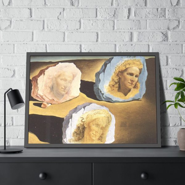 93855-475.jpg Three Apparitions of the Visage of Gala by by Salvador Dali Framed Poster