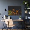 A Lion Attacking a Stag by George Stubbs Framed Poster