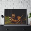 A Lion Attacking a Stag by George Stubbs Framed Poster