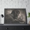 Lion and Snake by Samuel William Reynolds Framed Poster