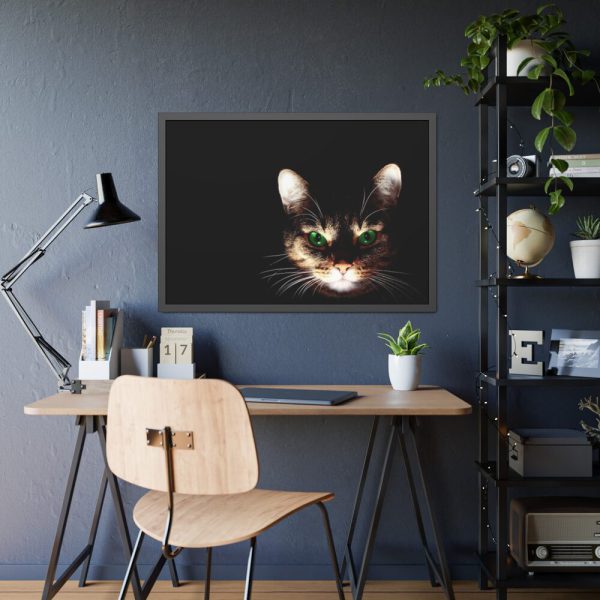 93855-550.jpg Bengal Cat in the Dark Framed Poster