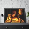 A Pride Of Lions by Jean Baptiste Huet Framed Poster