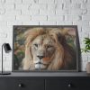 93855-59.jpg Lion Face Closeup Framed Poster