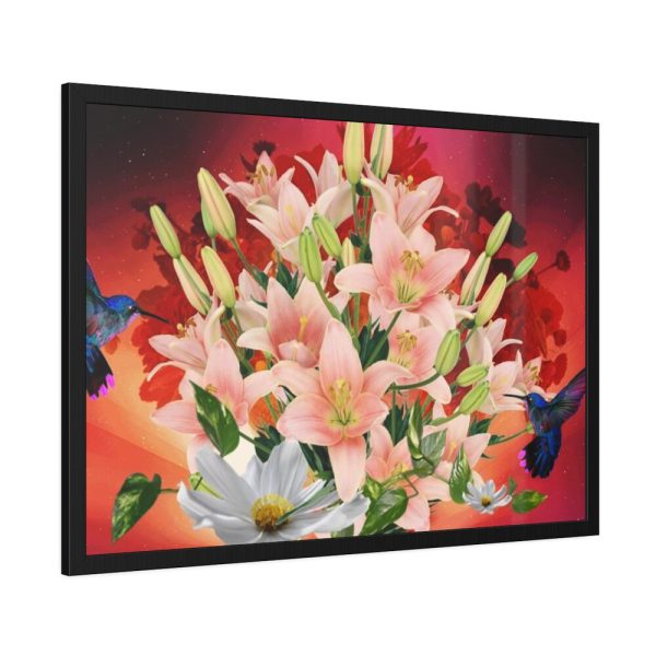Lilies Salmon Lirios Flowers Framed Poster