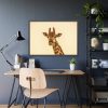 93855-622.jpg A Close up Geoffrey The Giraffe Framed Poster