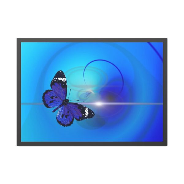 Purple Butterfly Abstract Art Framed Poster
