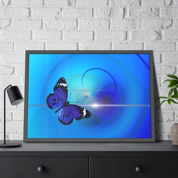 Purple Butterfly Abstract Art Framed Poster