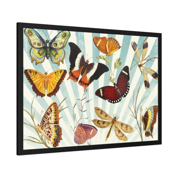 Butterfly Vintage Collage Sky Framed Poster