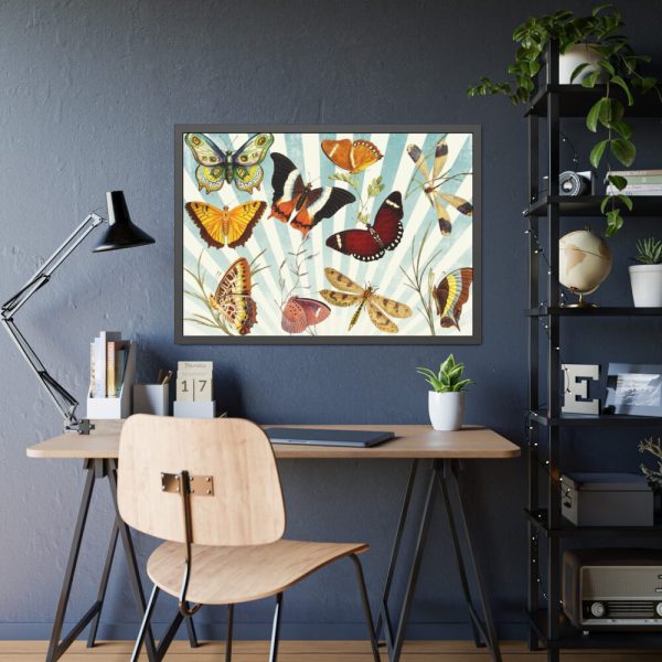 Butterfly Vintage Collage Sky Framed Poster