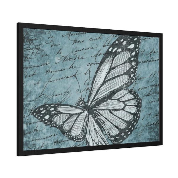 93855-669.jpg Butterfly Calligraphy Blue Framed Poster
