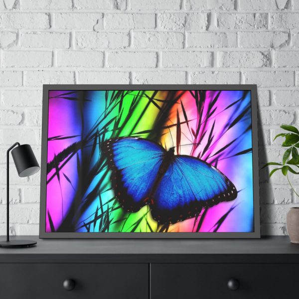93855-679.jpg Butterfly Blue Insect Framed Poster