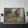 A Lion Walking by Géza Vastagh Framed Poster