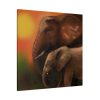 Art Elephants Sun Savannah Standard Canvas