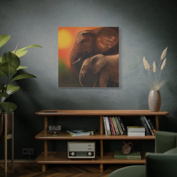 Art Elephants Sun Savannah Standard Canvas
