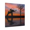 Silhouette Elephant and Kid Standard Canvas