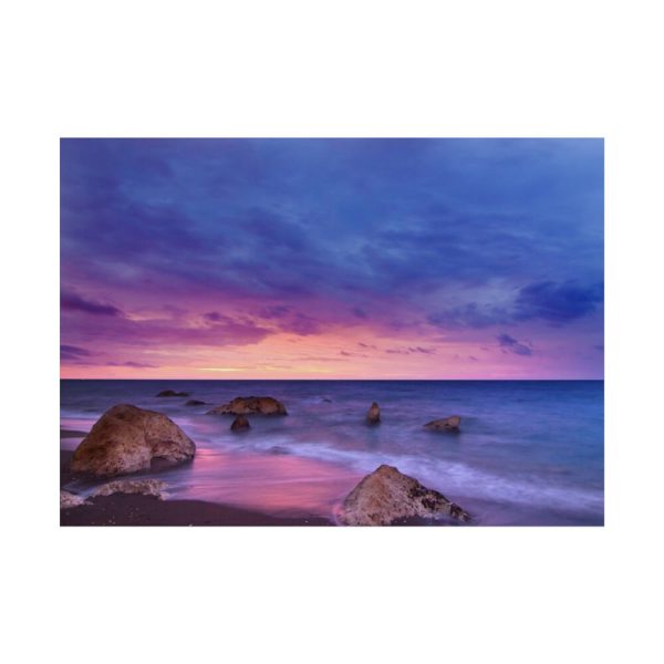 101857-40.jpg Rocks, Pink, Purple and Navy Sky Poster