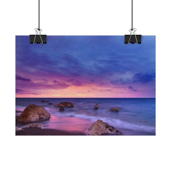 101857-41.jpg Rocks, Pink, Purple and Navy Sky Poster